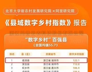 ​数字乡村指数全国百强县域榜单发布，位居榜单前十的县域都做了啥？